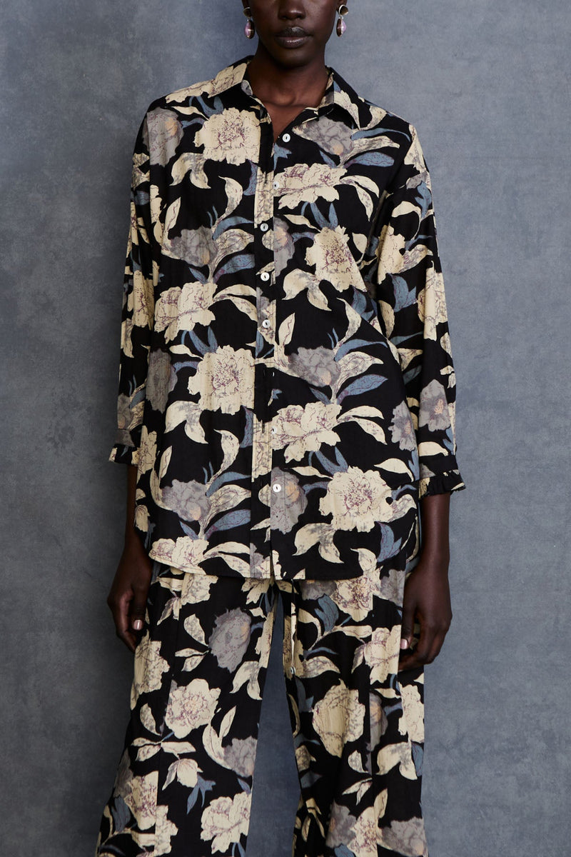 Freesia Printed Set Black