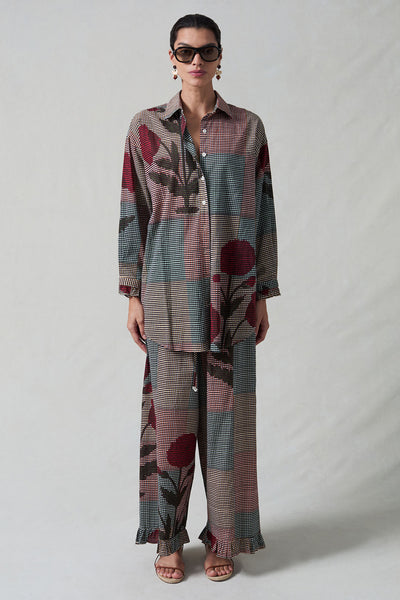 Dandelion Printed Set Multi Blue Check