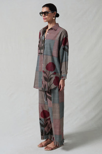 Dandelion Printed Set Multi Blue Check