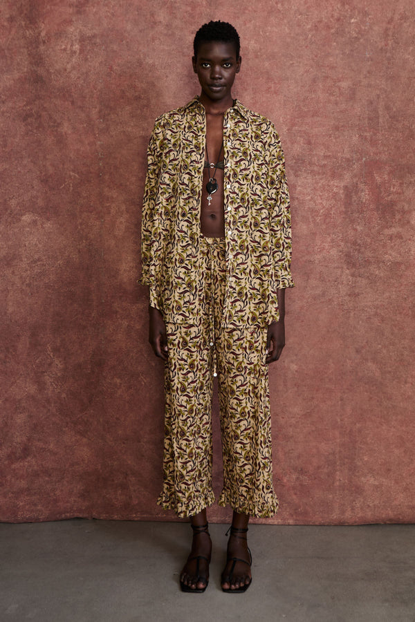 Vine Paisley Ruffle Set Natural