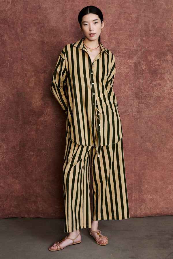 French Knot Stripe Set Dark Green