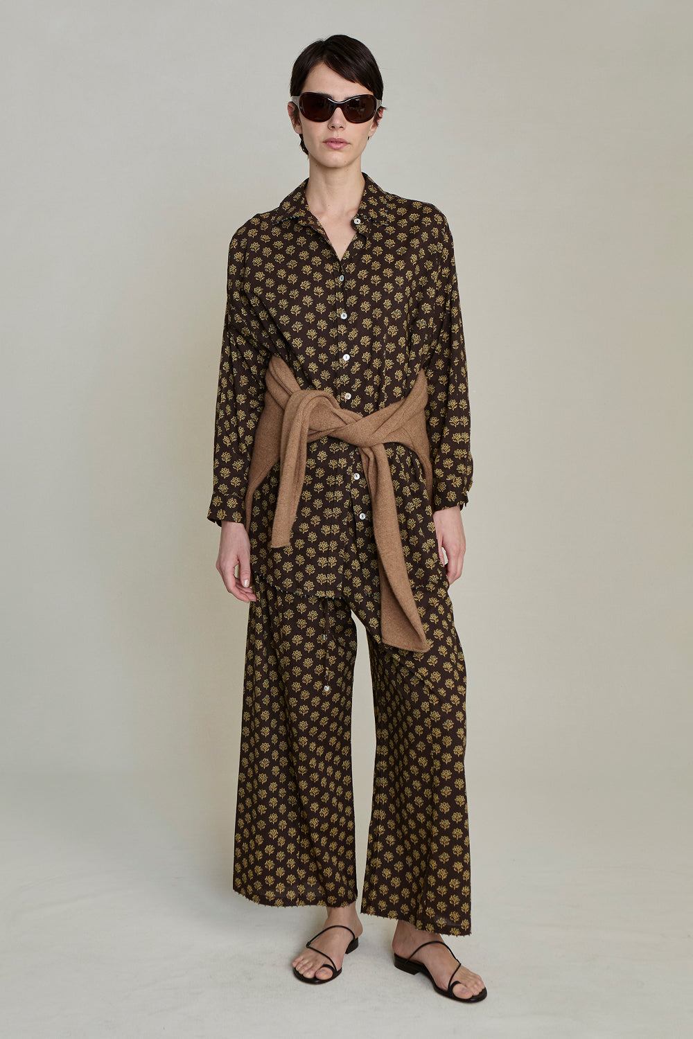 Astrid Block Print Set Brown