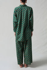 Rose Printed Set Teal