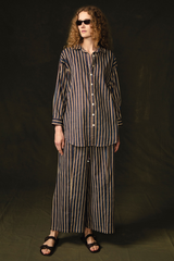 Pinstripe Printed Set Blue
