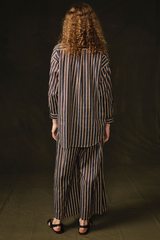 Pinstripe Printed Set Blue