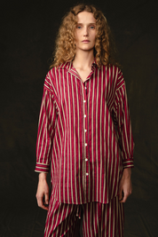 Pinstripe Printed Set Red
