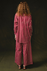 Pinstripe Printed Set Red