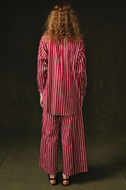 Pinstripe Printed Set Red