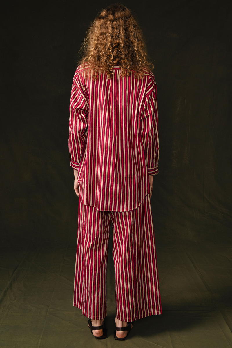Pinstripe Printed Set Red