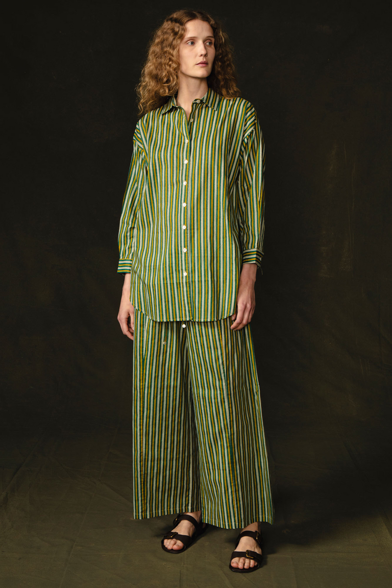 Pinstripe Printed Set Yellow