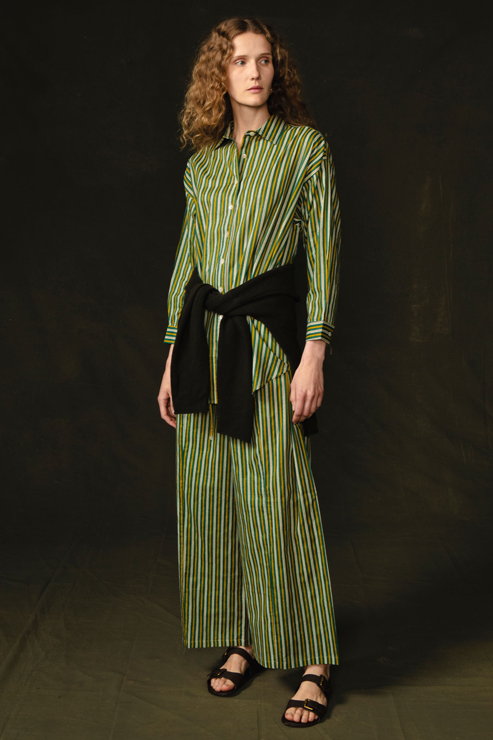 Pinstripe Printed Set Yellow