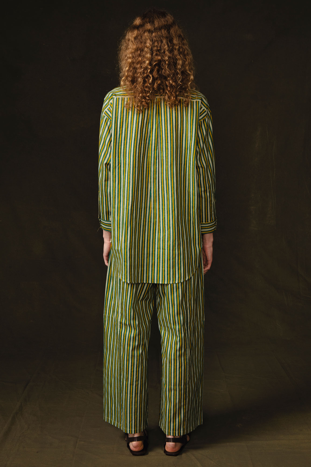 Pinstripe Printed Set Yellow
