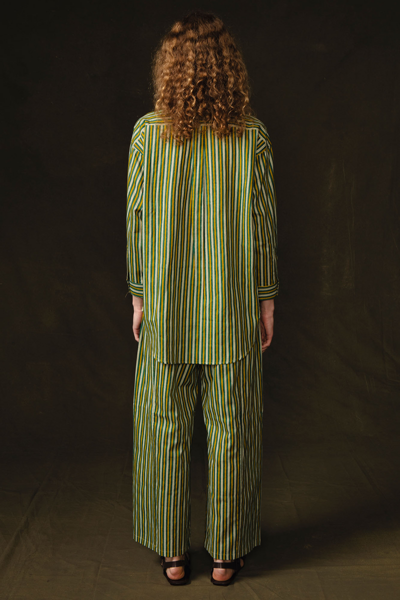 Pinstripe Printed Set Yellow