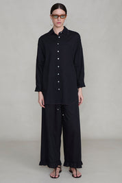 Cotton Ruffle Set Black