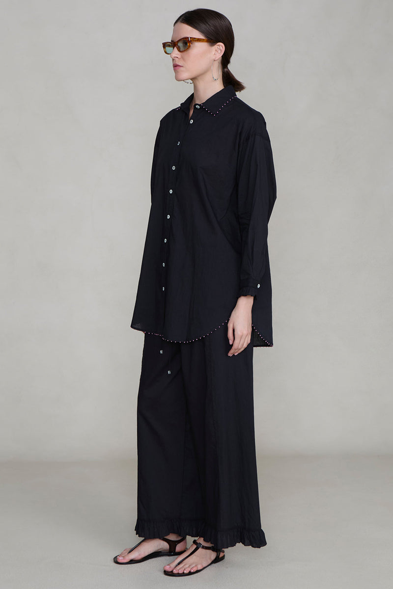 Cotton Ruffle Set Black