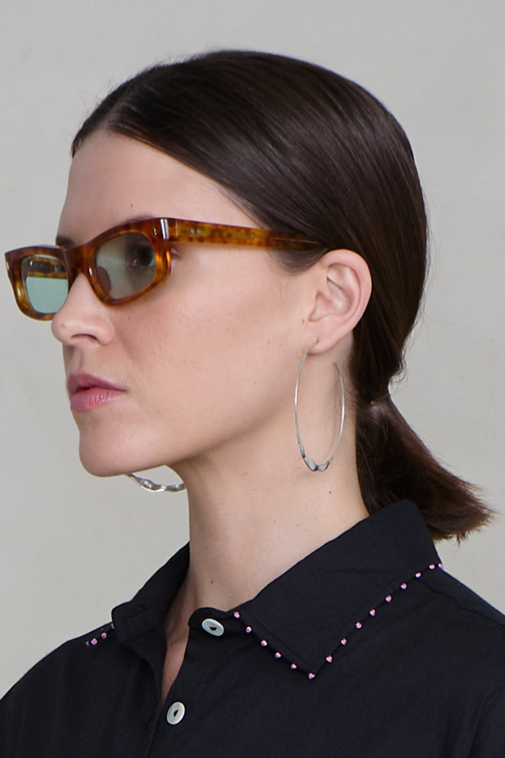 XL Crescent Hoop Earrings Silver