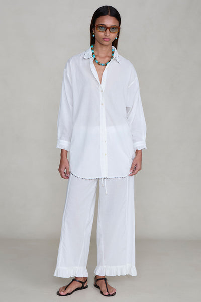 Cotton Ruffle Set White