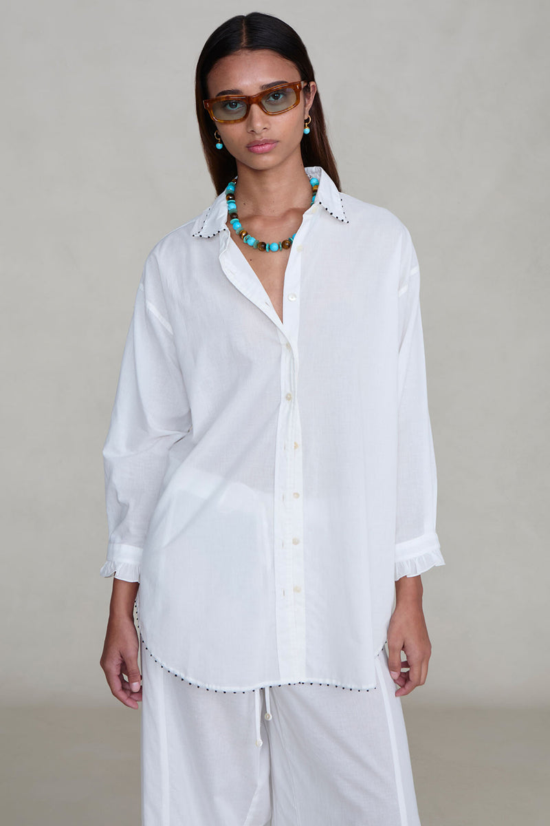 Cotton Ruffle Set White