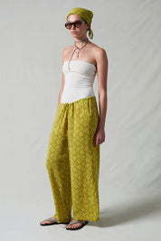 Soleil Silk Drawstring Pant Mustard