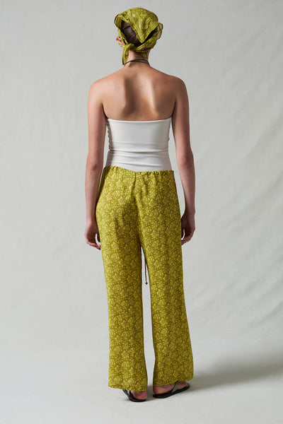 Soleil Silk Drawstring Pant Mustard