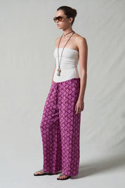 Soleil Silk Drawstring Pant Orchid