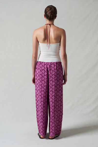 Soleil Silk Drawstring Pant Orchid