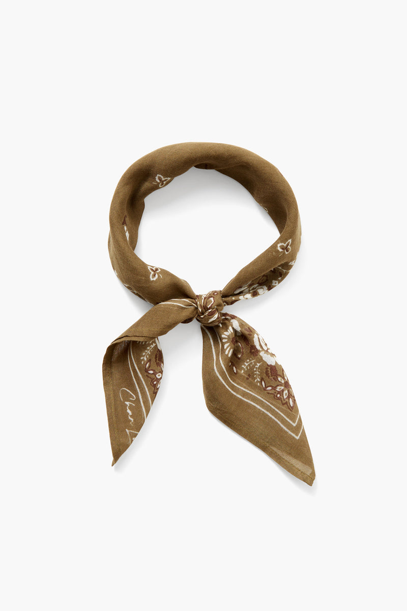 Rosette Floral Print Bandana Lizard