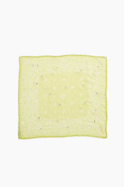 Daisy Embroidered Bandana Acacia