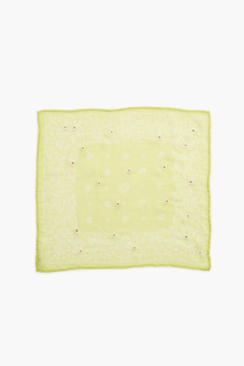 Daisy Embroidered Bandana Acacia
