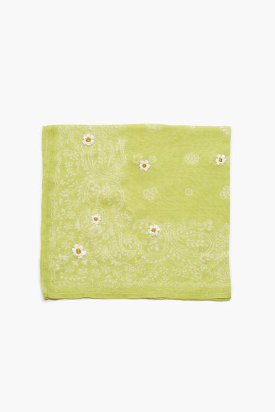 Daisy Embroidered Bandana Acacia