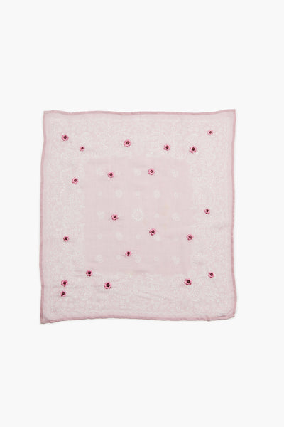 Daisy Embroidered Bandana Pink