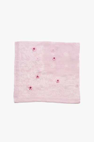 Daisy Embroidered Bandana Pink