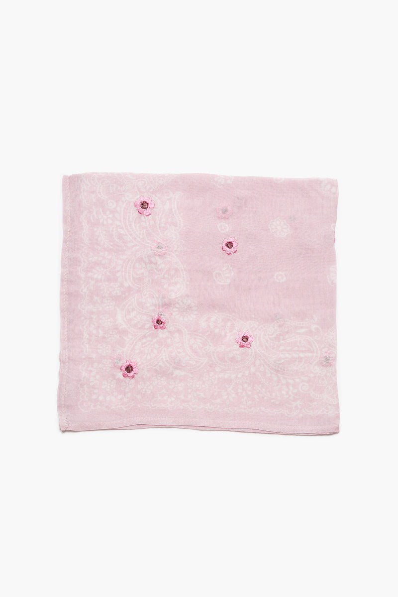 Daisy Embroidered Bandana Pink