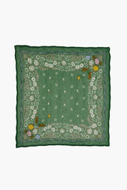 Embroidered Floral Bandana English Ivy