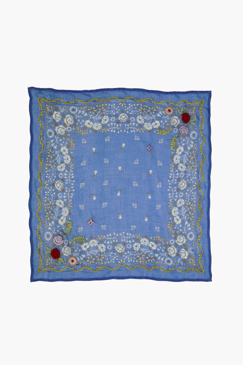 Embroidered Floral Bandana Granada Sky