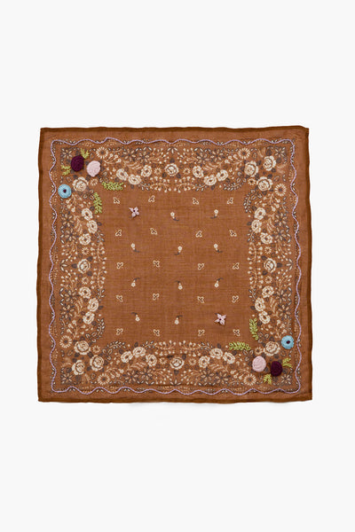 Embroidered Floral Bandana Hide