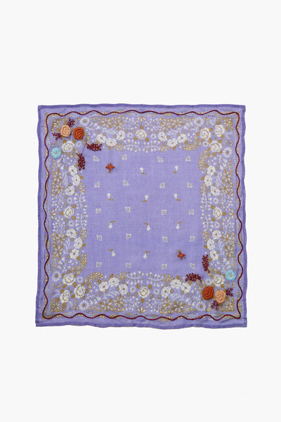 Embroidered Floral Bandana Lavender