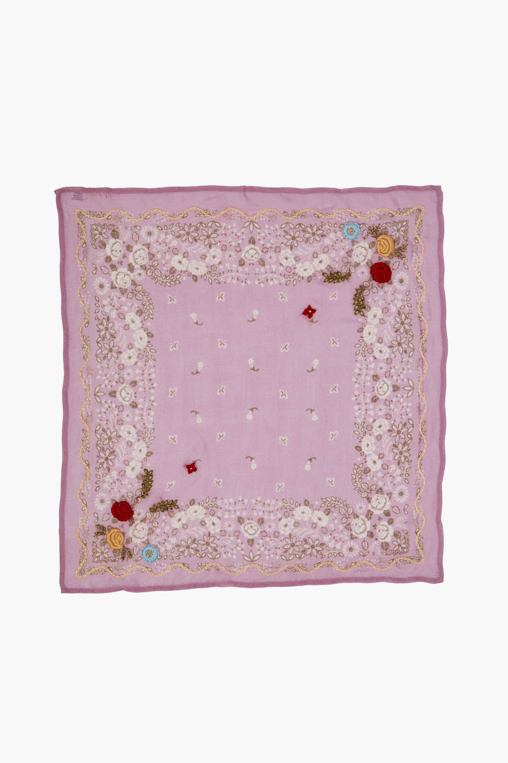 Chan Luu Embroidered Floral Bandana Pastel Lavender
