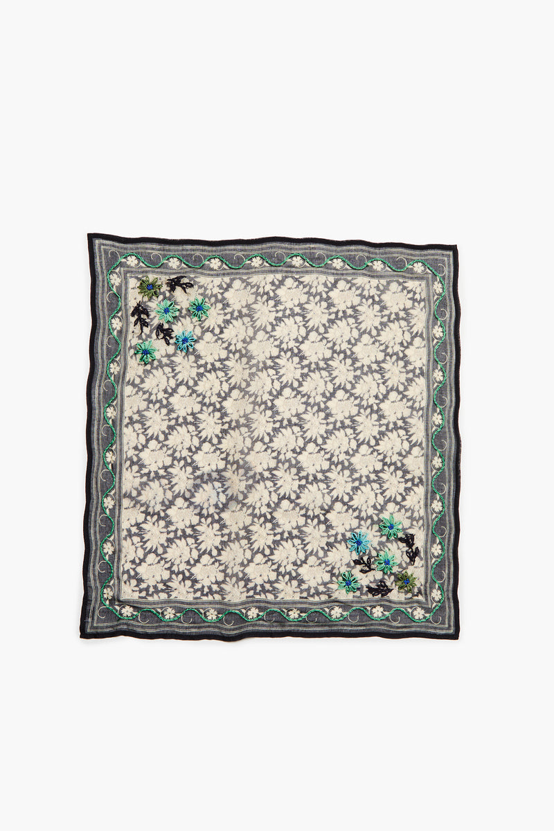 Embroidered Floral Bandana Ink