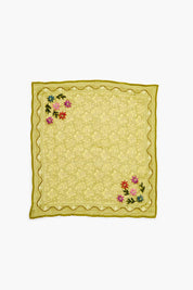 Embroidered Floral Bandana Mustard
