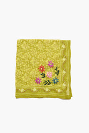 Embroidered Floral Bandana Mustard