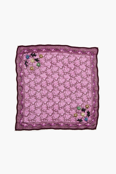 Embroidered Floral Bandana Orchid