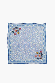 Embroidered Floral Bandana Porcelain Blue