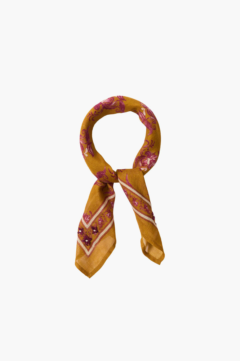 Hibiscus Floral Bandana Gold