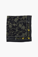 Embroidered Kantha Floral Bandana Black