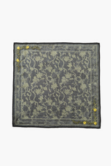 Embroidered Kantha Floral Bandana Black