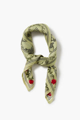 Embroidered Kantha Floral Bandana Fog Green