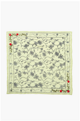 Embroidered Kantha Floral Bandana Fog Green
