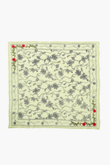 Embroidered Kantha Floral Bandana Fog Green