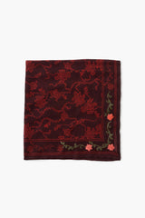 Embroidered Kantha Floral Bandana Wine